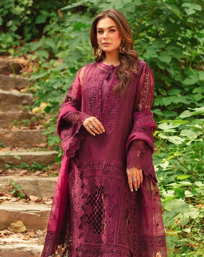 ANEELA Maroon Formal Organza (AY0016)